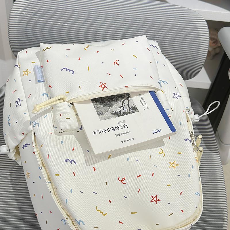 Star Backpack Junior Senior High School Schoolbag Women's Lightweight Large Capacity Backpack