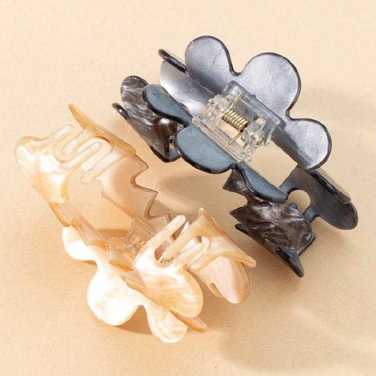 Korean Acrylic Hair Claw Flower Clips Large Size Barrette Crab Hair Accessories