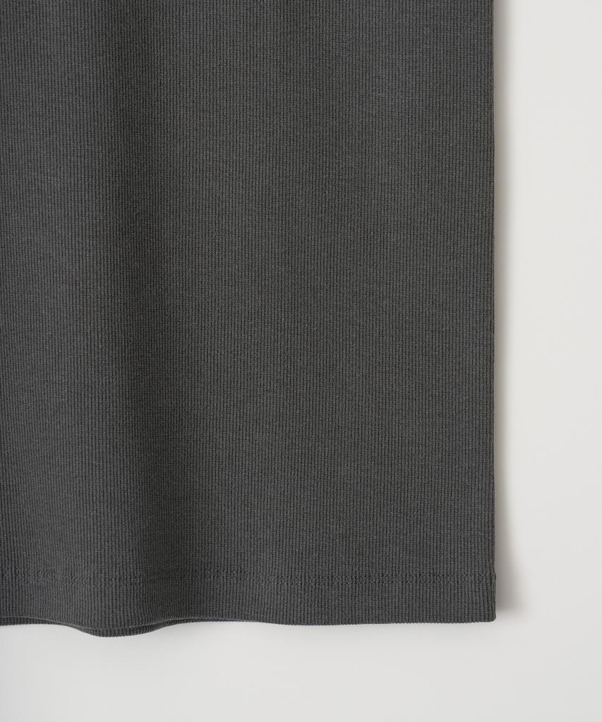 ANOTHER OFFICE Dyed Ribbed Scoop Neck Tank (Charcoal)