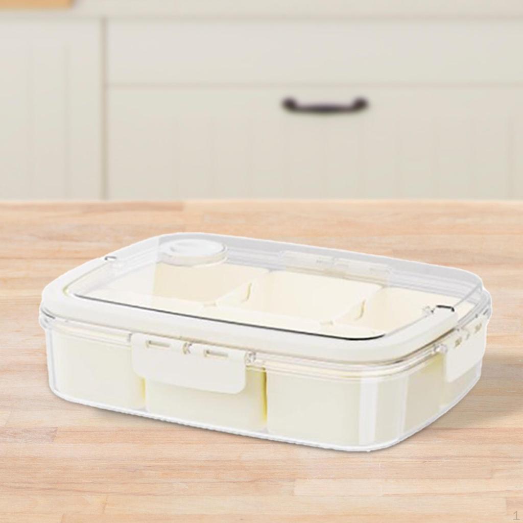Portable Food Serving Tray with Lid Meal Organizer Reusable Good Sealing for Family Gatherings
