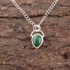 Pear Malachite Stone 925 Sterling Silver Engagement Wife Gift Pendant Jewelry PP-56-30