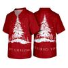 Men's Christmas Themed Holiday Caregiver Uniform for Work In Hospitals and Clinics