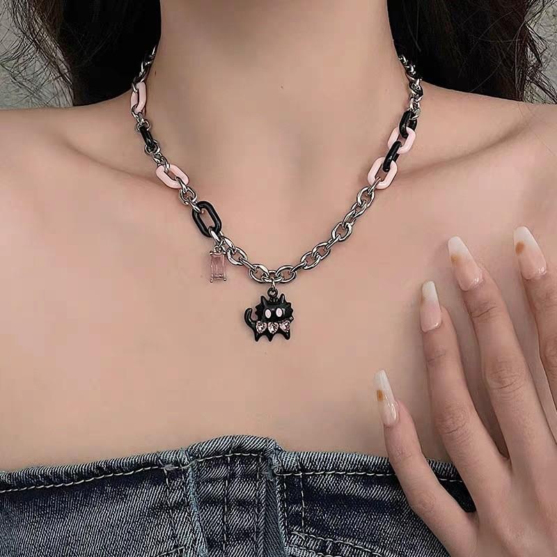 Сладкая классная кошачья цепочка сцепная ожерелье цепочка на ключицу школьницы y2k горячая ветка сладкая классная премиальное ощущение цепочка на шею