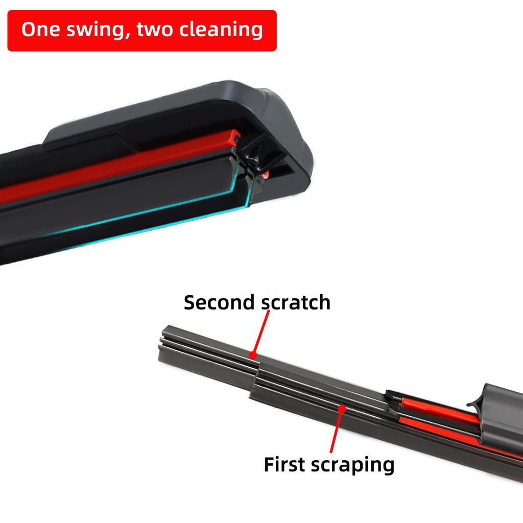 Car Windshield Wiper Blade Universal U/J Double Rubber Strip Wiper Blade Natural Rubber Strip 14"16"18"19"20"21"22"24"26"