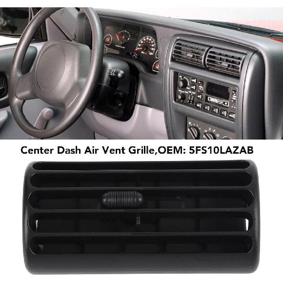 Kratka wylotu powietrza na środku deski rozdzielczej 5FS10LAZAB Odporny na zużycie plastik Wylot powietrza klimatyzacji na desce rozdzielczej Zamiennik dla Cherokee XJ 1997-2001