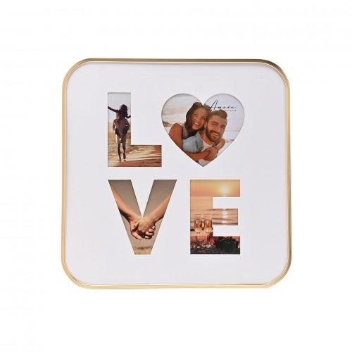 Love Gold Collage Frame Holds 4 Photos - 16 X 16
