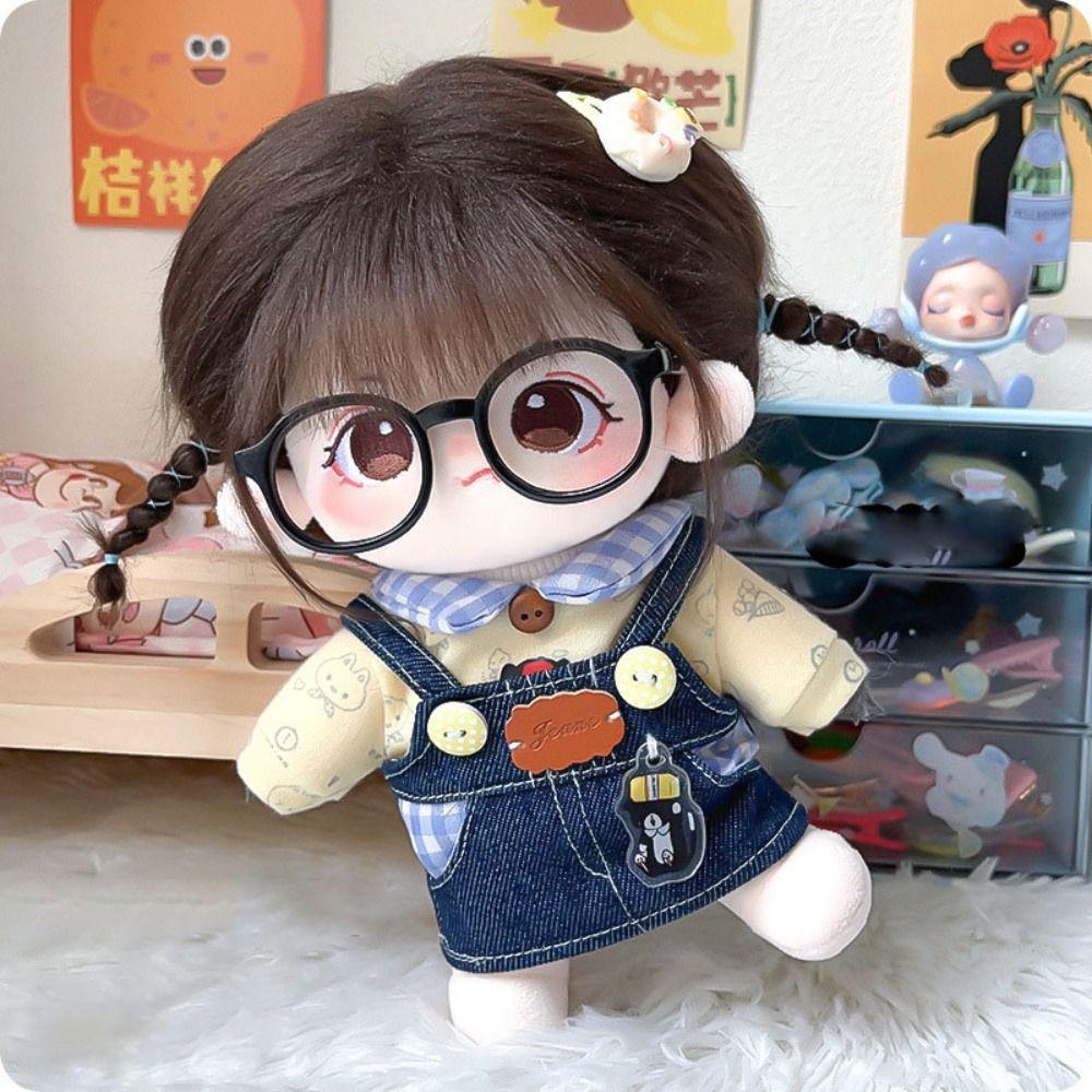 Mini Cartoon Plush Jumpsuit Cartoon Style Mini Clothes Suits Idol Doll Outfit  20cm Cotton Doll