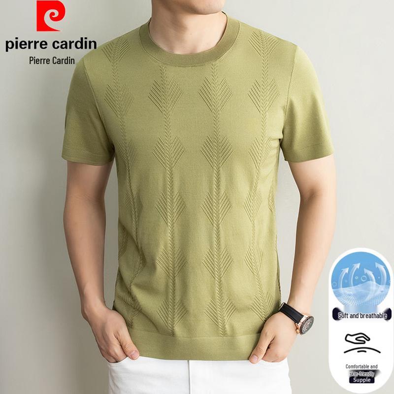 Pierre Cardin Men s Linen Blend Knit Short Sleeve T-Shirt 48/105