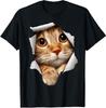 Funny Orange Cat Lady Cute Kitten Torn Cloth Cats Lover T-Shirt