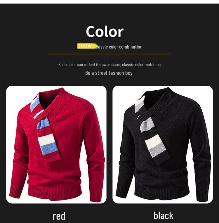 2025 Men's Plus Size Warm Christmas Knit Sweater: Thick Winter Casual Fashion Top
