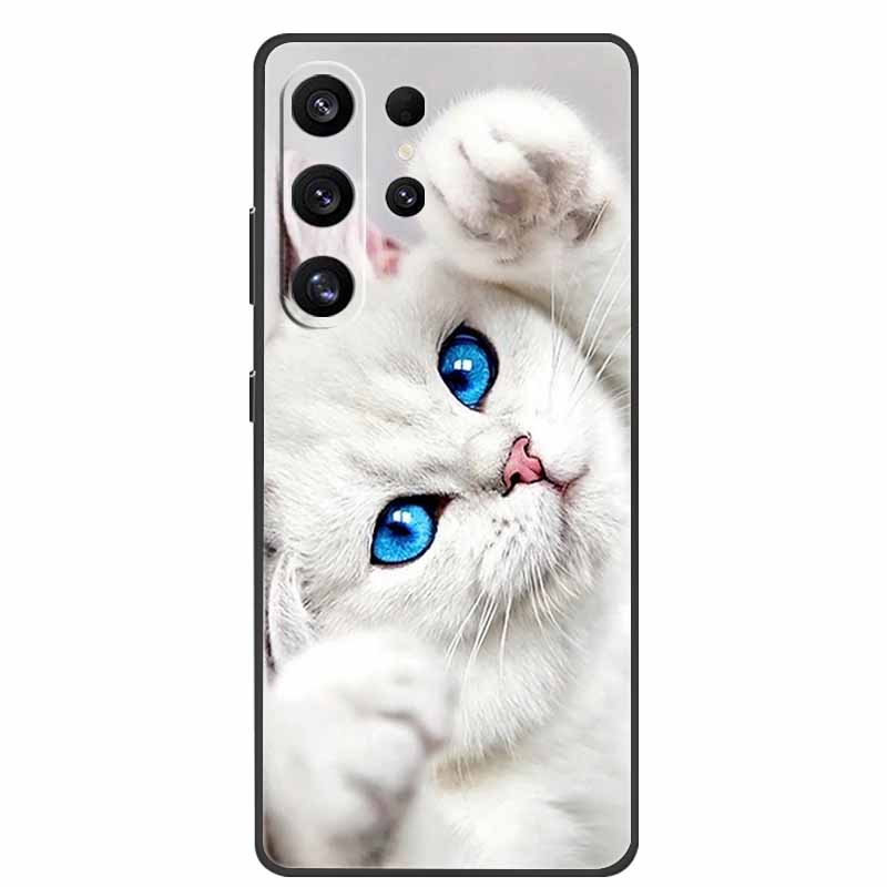 For Samsung Galaxy S26 Ultra Case Bumper Starry Sky Soft Silicone TPU Back Cover for Samsung S26 Ultra Phone Case Cute Cat Cover