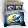 Cute Moon Bear Nursery Decor Multiple Sizes Kid'S And Adults' Bedroom Exquisite 3Pc Bedding Set, Gift