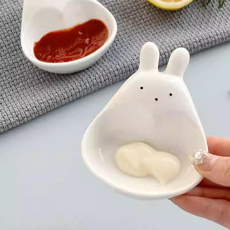 Cute Plastic Goose Rabbit Shaped Dishes Mini Cream Bowls Adorable Design Tableware For Afternoon Tea Household Food Serving Dish