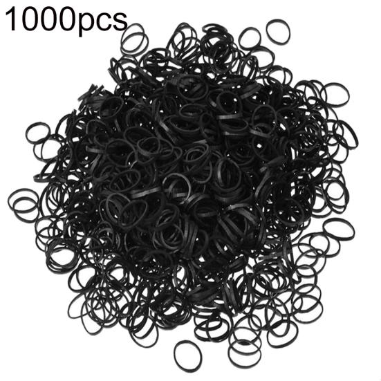 

1000Pcs Elastic Hair Rope Ties Women Girls Bind Ponytail Holder Rubber Band чёрный