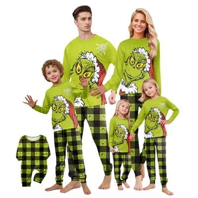 Christmas Print Cute Family Set Pajamas, Home Clothes, Family Set Long Sleeve Top Pants Set