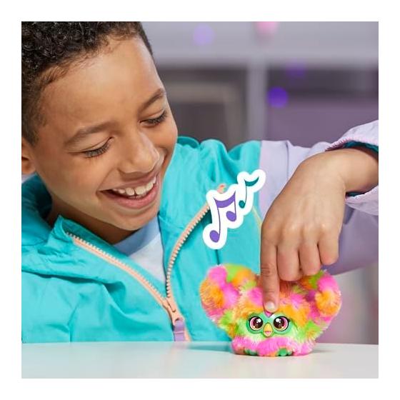 Furby Fur Bullets Party Mini Friend Over 45 Sounds, Furby Language, Electric Plush Toy, Ages 6+, Multicolor G0400 Genuine Product