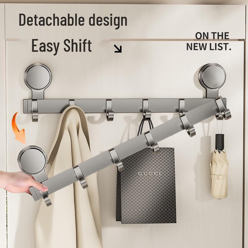 Strong Adhesive No-Drill Suction Cup Door Hook for Clothes and Storage