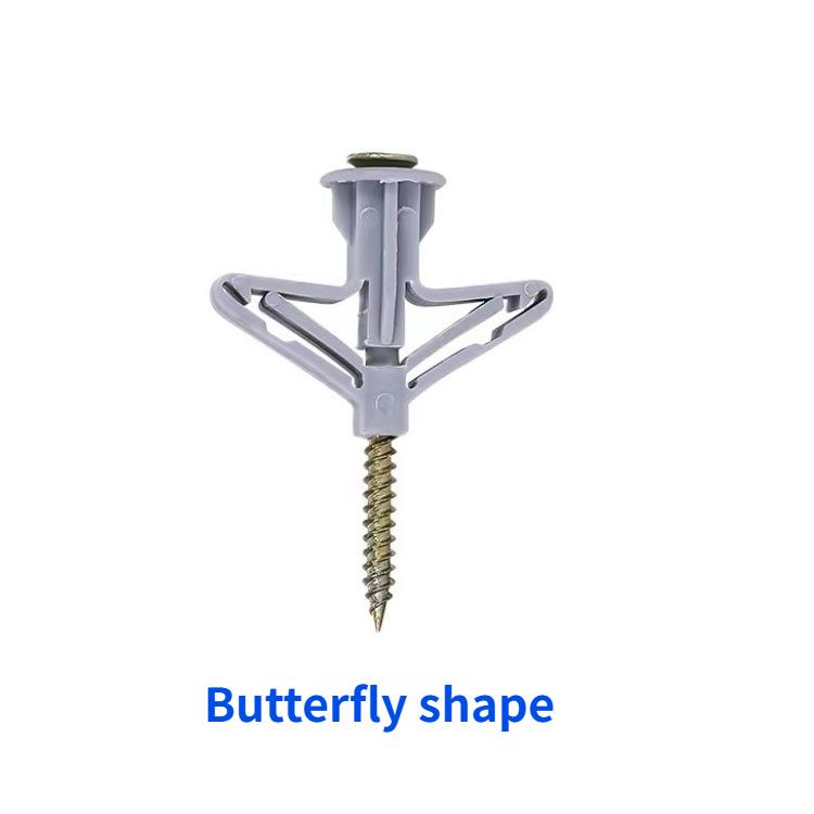 Butterfly Wall Anchors 100Pcs(50 Sets), Hollow Wall Expansion Tubes with Screws for Drywall & Plasterboard