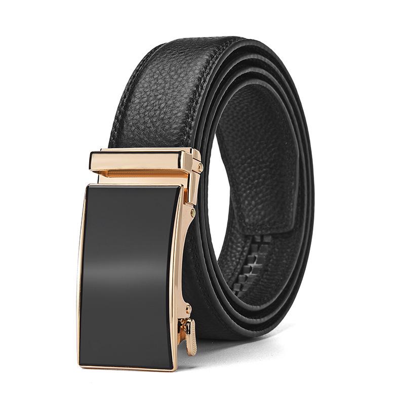 Luxury Men's Top Layer Cowhide Belt with Zinc Alloy Automatic Buckle – Perfect for Business Trousers