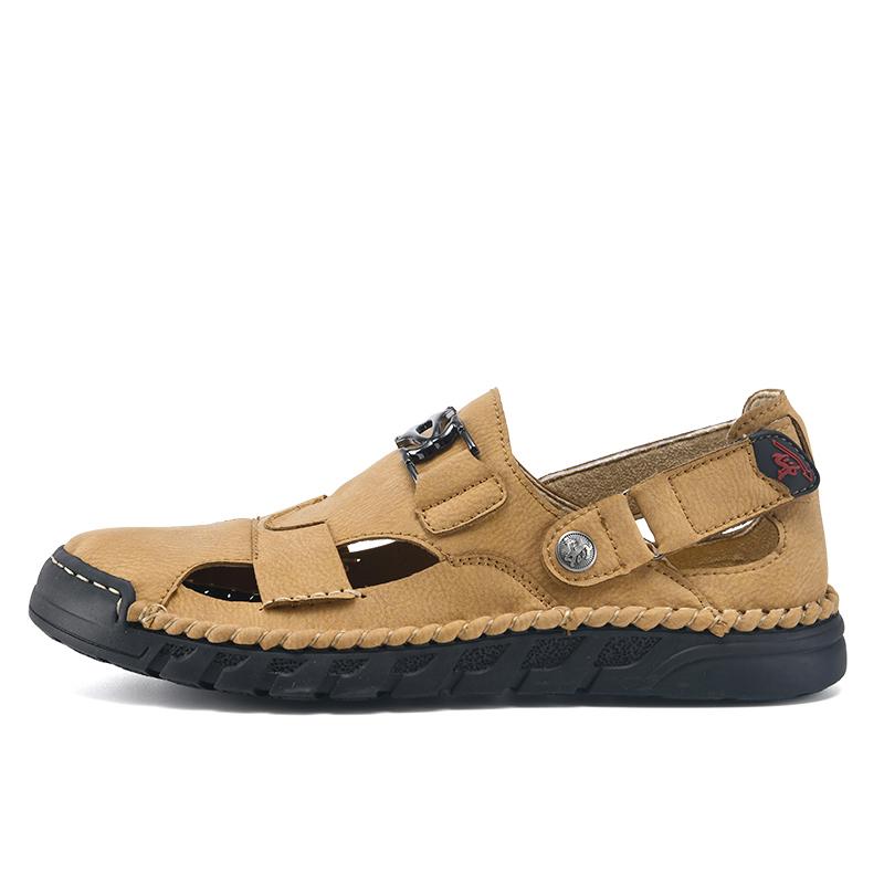 Summer Men's Leather Sandals Outdoor Slippers Classic Roman Sandals Sneaker Beach Rubber Flip Flops Men's Water Trekking Sandals