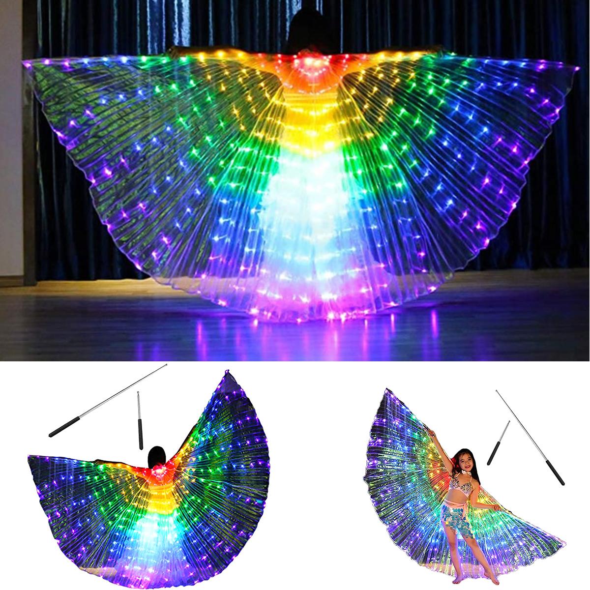 

LED Fairy Wings Belly Dancing Prop uminescent Color Cloak Adult Children Dancers Luminous Butterfly Isis Wing Stage Performance Children model