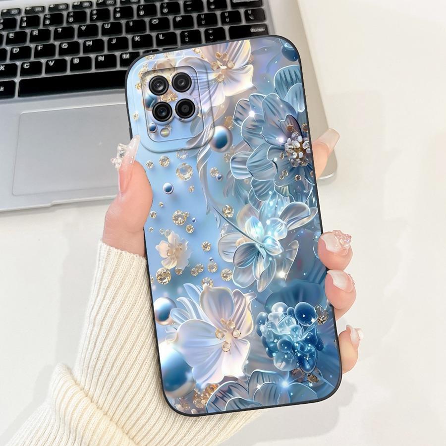 For Samsung A22 A225F 4G Phone Case Flower Painted  Proective Cover for SamsungA22 A22s a 22 S 5G Soft Silicone Funda Capa