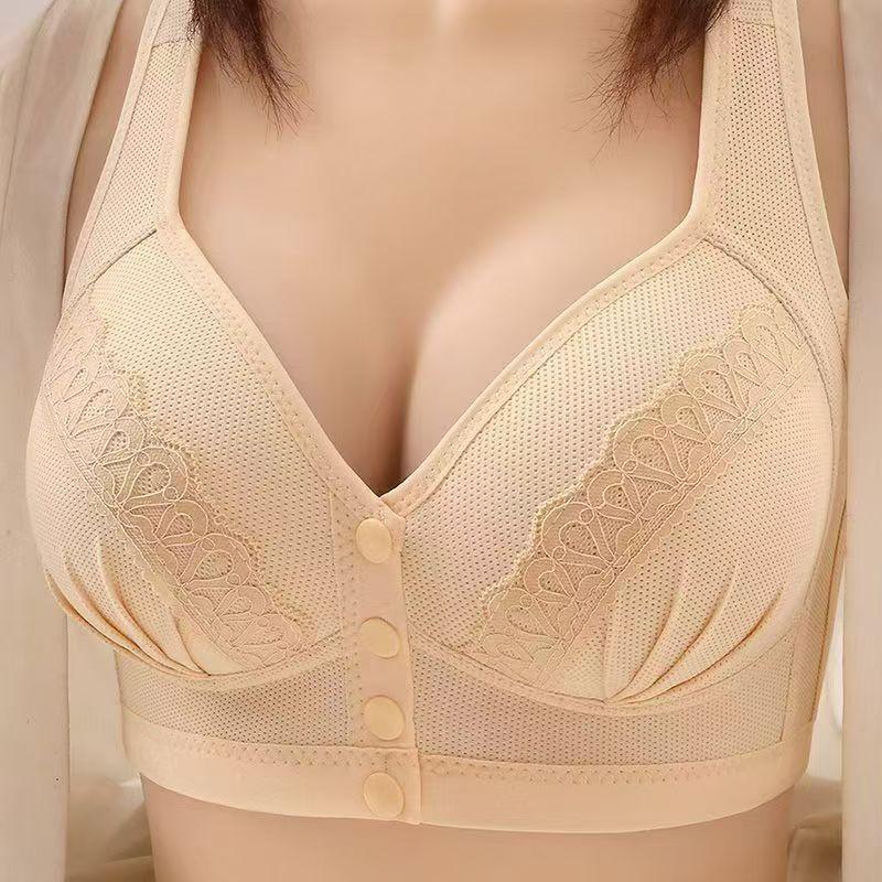 Women's Bra Front Buckle No Steel Ring Thin Cup Ladies Vest Underwear B/C Cup