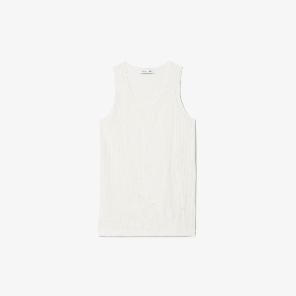 [Lacoste] Women's Mesh Sleeveless Sweater AF9854-56G70V