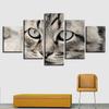 Cat's Big Eyes 5pcs Modern Home Wall Decor CanvasPicture Art HD Print Painting On Canvas for Living Room No Framed