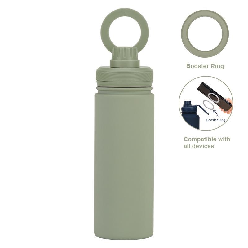 Sportwasserflasche aus Edelstahl, Weithals, tragbar, magnetischer Wasserbecher, Outdoor-Sport-Thermosbecher