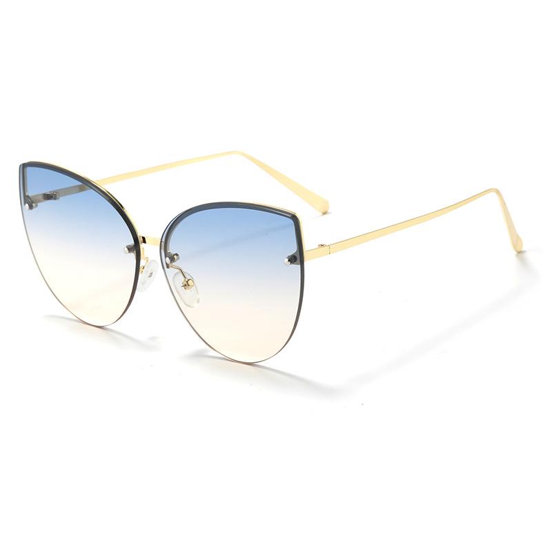 

New Fashion Sun Protection Trendy Sunglasses For Women With Boundless Frame Street Pography Metal Sunglasses 399