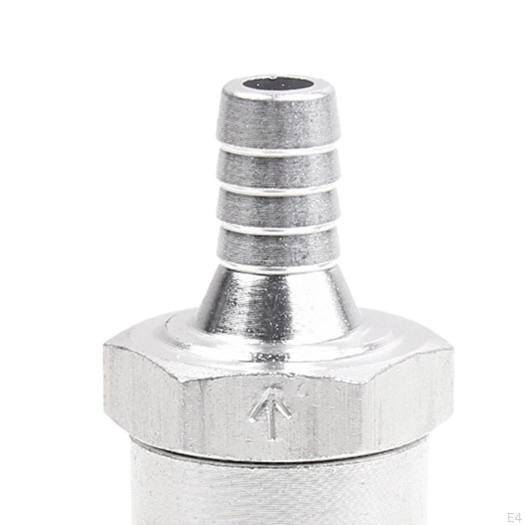 2 Pieces Check Valve with 4 Hose Clamps Clips Aluminum Alloy Auto Accessories for Fuel Line Oil