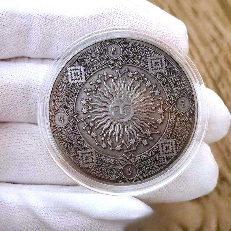 Commemorative Medals, Color Printed Commemorative Coins, Twelve Zodiac Metal Commemorative Coins, Foreign Virtual Coins, Christmas Gift