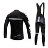 Jezdecké dresy Cyklistické oblečení Set Muži Dlouhý rukáv Černý bryndák Kalhoty Oblečení na kolo