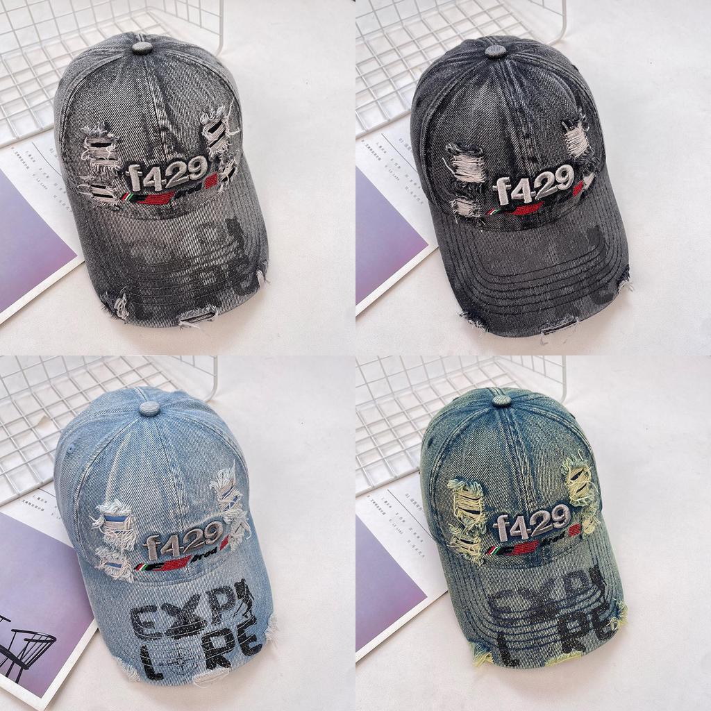 Retro Style Embroidered Letter Baseball Cap With Wide Brim For Summer Sun Protection And Casual Wear