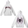 Zip Up Spider Print Hoodies Oversized Sweatshirt Coat Fashion Men Streetwear Hoodies  Female