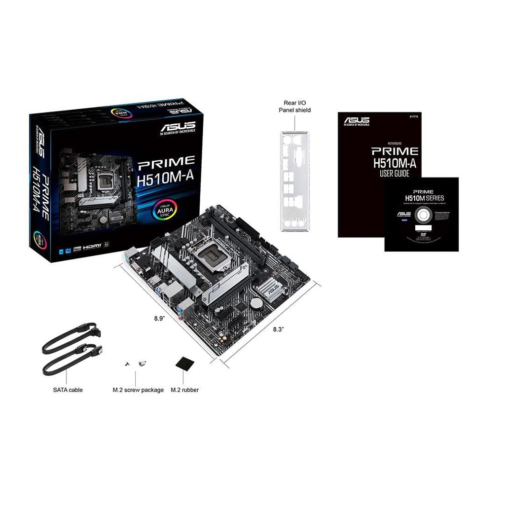Asus Placă de bază microATX compatibilă cu procesorul Tek Intel a 10-a și a 11-a generație compatibilă cu chipset H510 PRIME (LGA1200) H510M-A