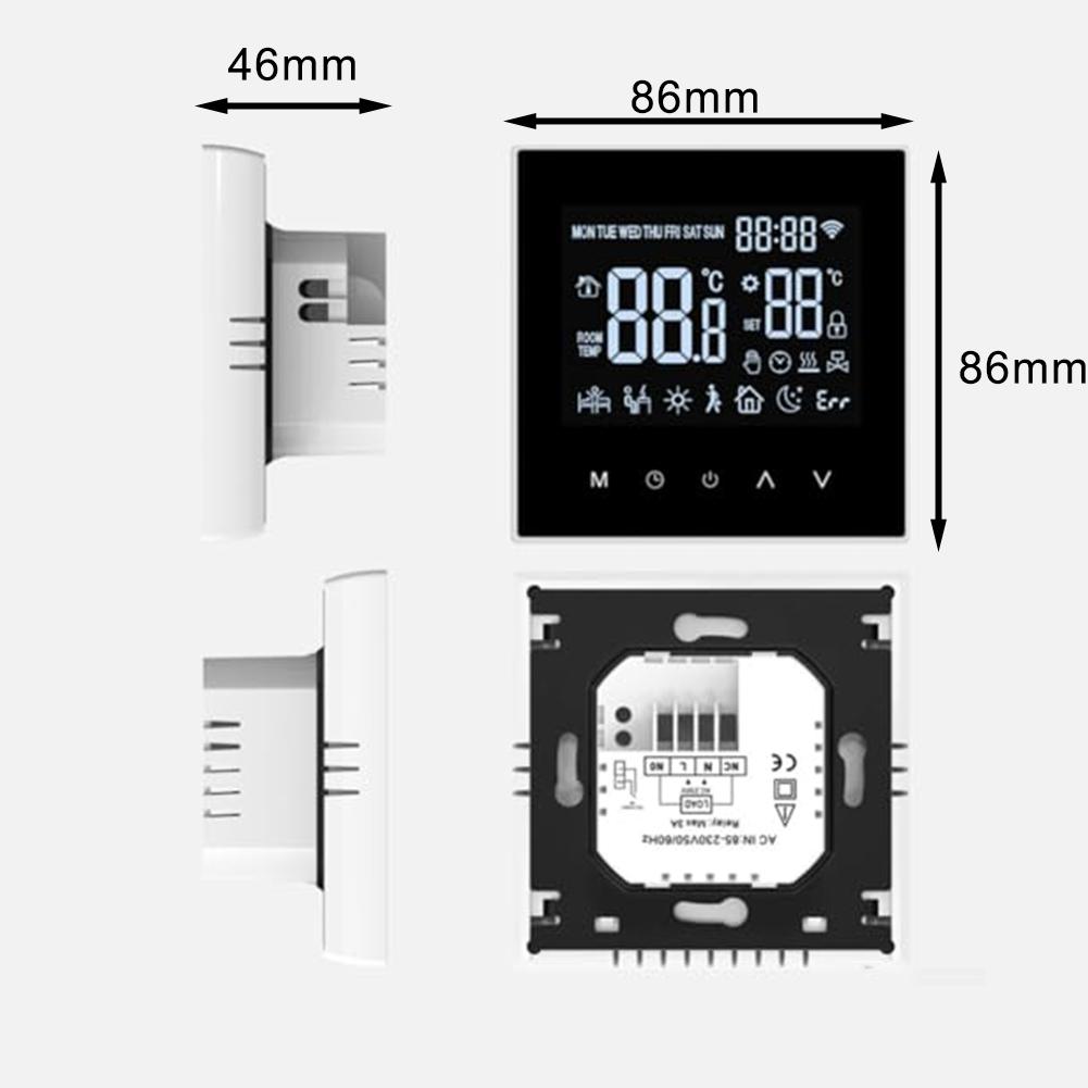 Smart Thermostat Featuring Custom Scheduling through App Wide Temperature Range and LCD Screen for Precise Heating Regulation