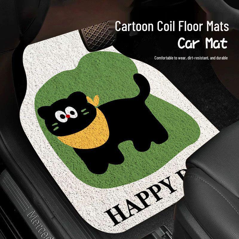 Universal Cartoon Car Interior Foot Mats - Scratch & Wear Resistant Set