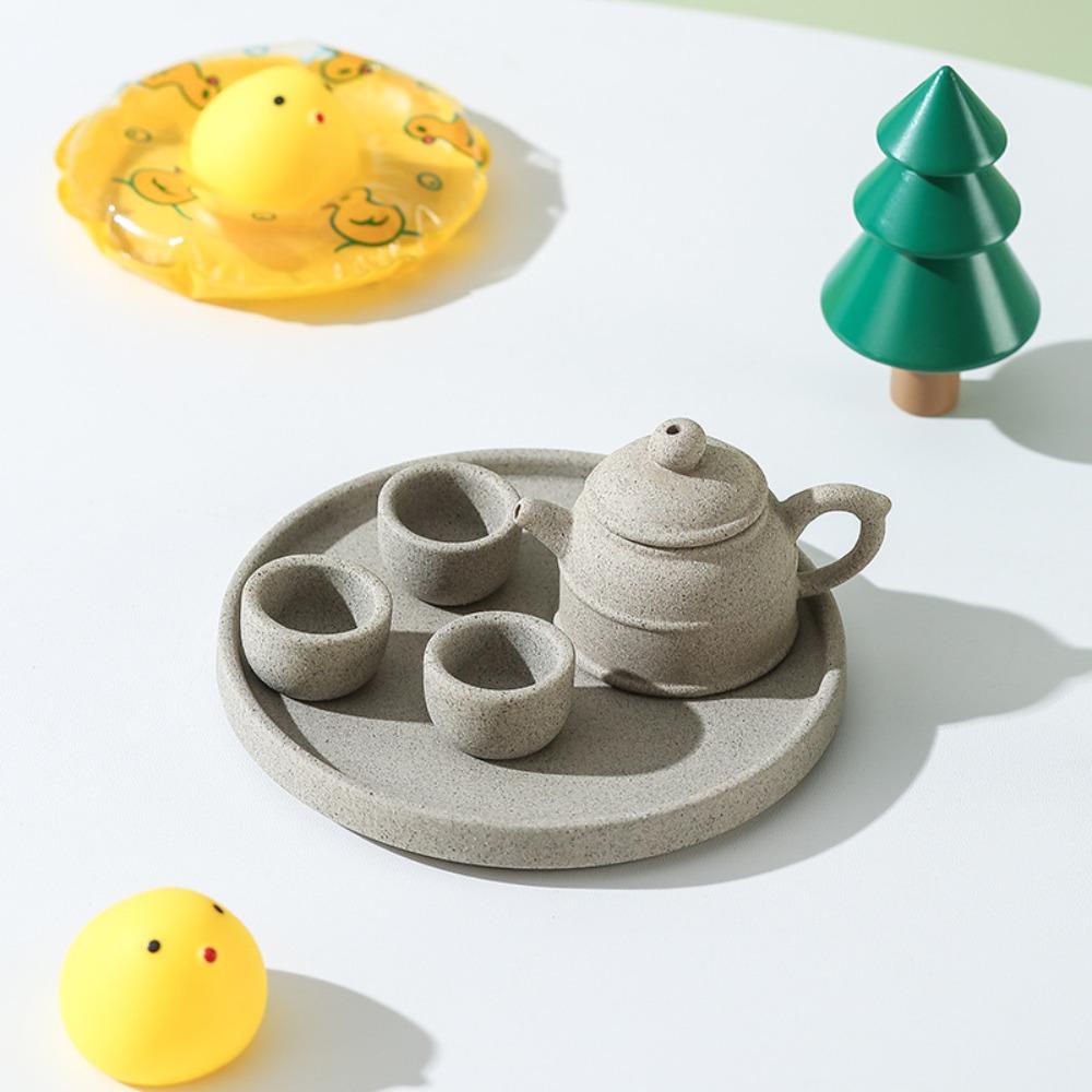 Antique Miniature Tea Set Funny Multipurpose Children's Tea Set Portable Cute Handmade Pottery Teapot Home Tea Ceremony