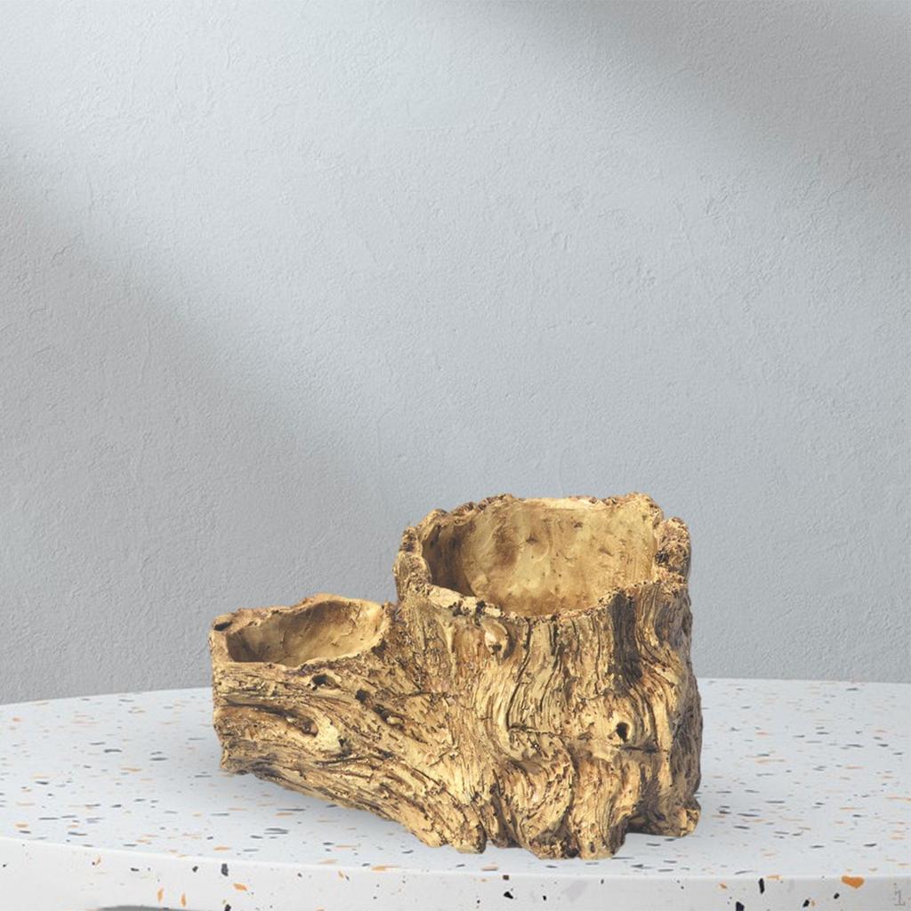 Artificial Driftwood Plante, Resin Flower Pot Container, Irregular for Outdoor