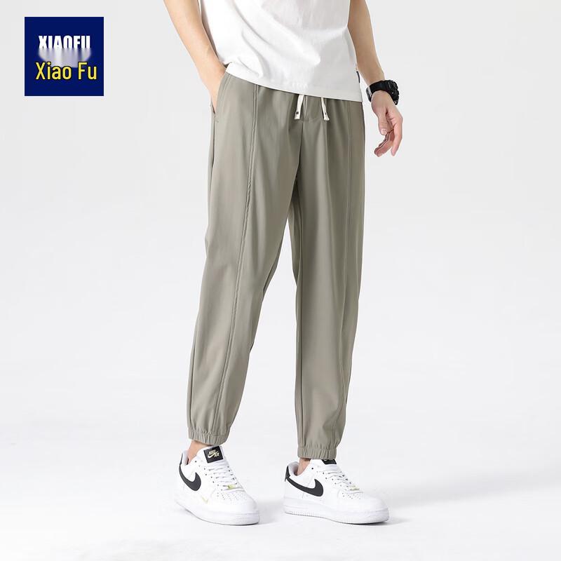 Men's Plus Size Ice Silk Cropped Jogger Pants