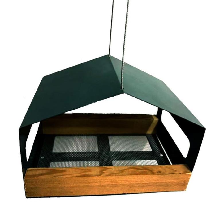 Traditional Metal Bird Shelter For Outdoor Placement Formulated To Welcome Diverse Wild Birds зелёный