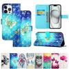 Cute Painted Leather Flip Case on For Samsung Galaxy M13 M12 A12 A13 A22 A22S A32 A52 A52S A72 A73 Wallet Stand Book Cover Strap