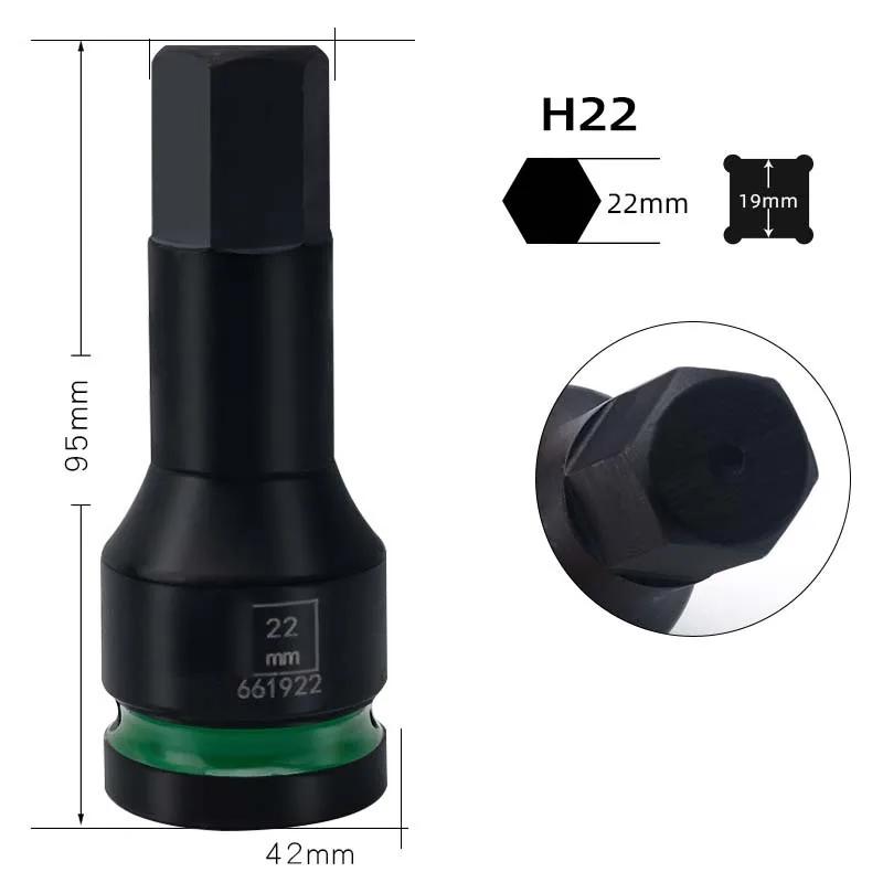 Zeskant Bit Socket Adapter T25H10-H36 voor 3/4 Inch Aandrijving Voor Slagmoersleutel met Verhoogde Sterkte door Geïntegreerde Constructie