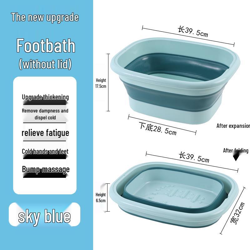 Zusammenklappbares Fußbadbecken mit Deckel für den Heimgebrauch - Fußbad, Massage, Gesundheitspflege, Kalte Gebärmutter-Therapie, Überknöchelige Wäsche