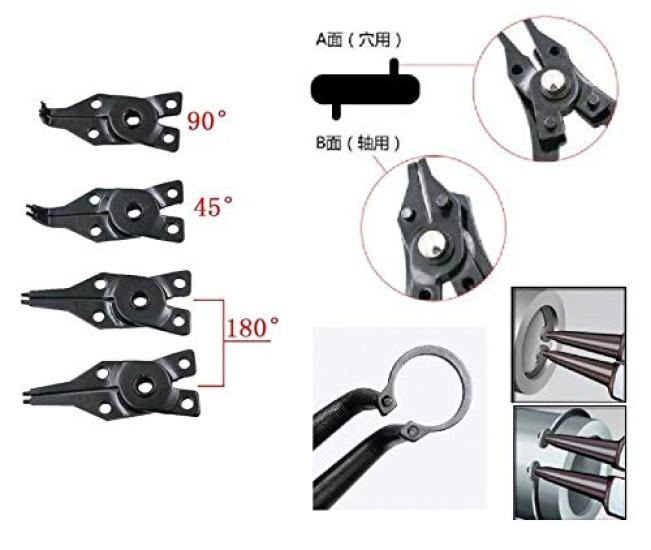 NEYORIKA Snap Ring Pliers for Shafts and Holes 4-Piece