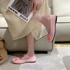 Women Girls Solid Big Size Slip On Flat Shallow Comfort Casual Single Shoes