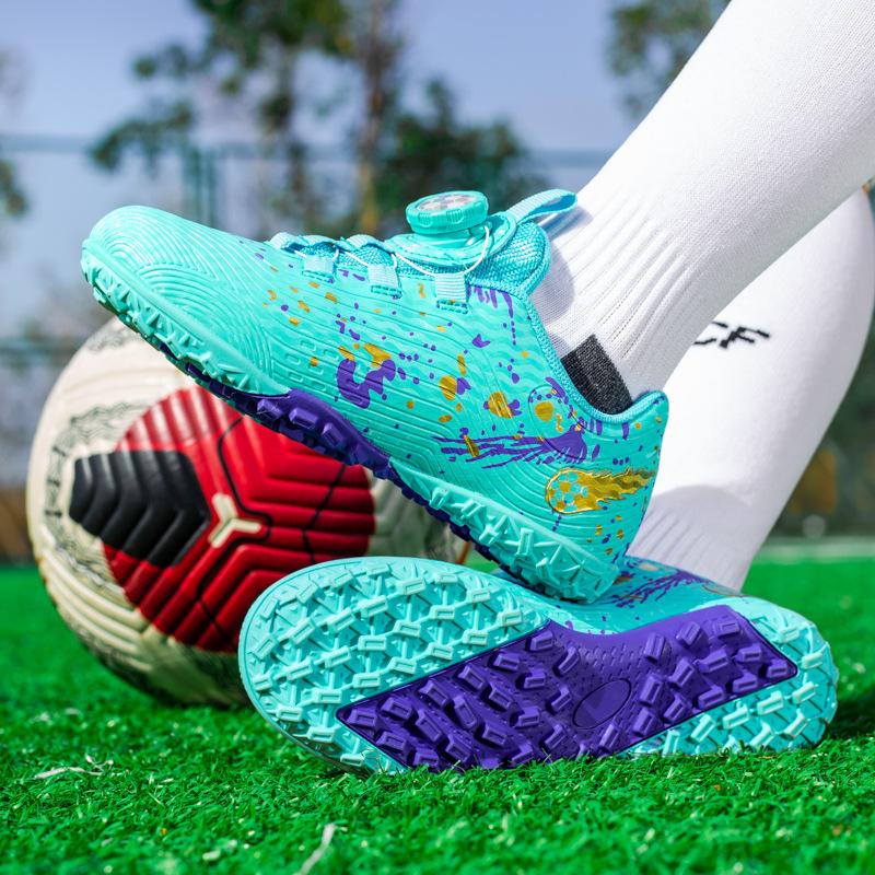 Amazon children's football shoes button lace-up boys broken nails training shoes elementary school students wear-resistant sports shoes women