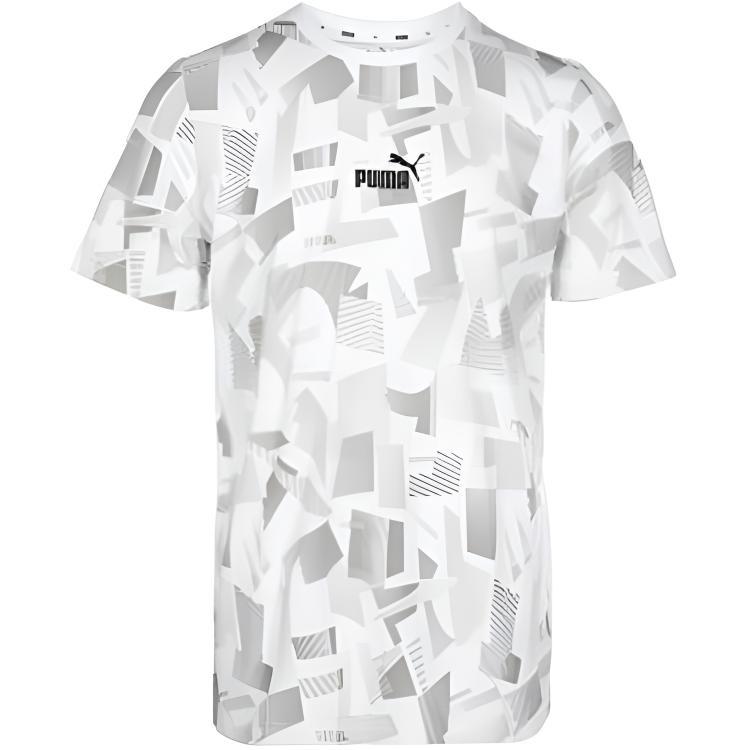 PUMA Summer Print Aop T-Shirt  White Grey Black  Men s 586045-02 M